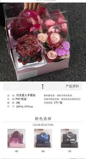 Moonlight lover PVC&Paper floral package combo set - 2pcs