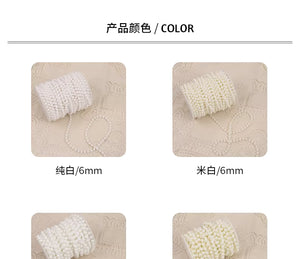 Ivory Pearl Beads String – 25 Yards 6-8mm for Crafts & Décor