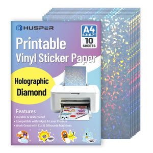 Diamond Glitter Printable Vinyl Sticker Paper – 10 Sheets A4