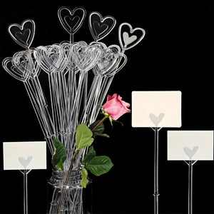 HeartShaped Flower Card Holder Clips–80pcs Bouquet Accessory