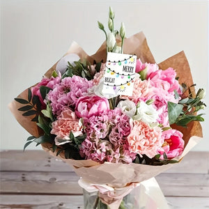 HeartShaped Flower Card Holder Clips–80pcs Bouquet Accessory