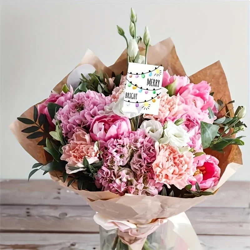 HeartShaped Flower Card Holder Clips–80pcs Bouquet Accessory