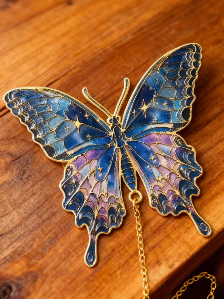 4 pcs butterfly metal decoration clips - Vintage Elegance