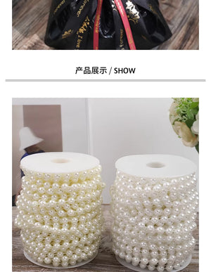Ivory Pearl Beads String – 25 Yards 6-8mm for Crafts & Décor