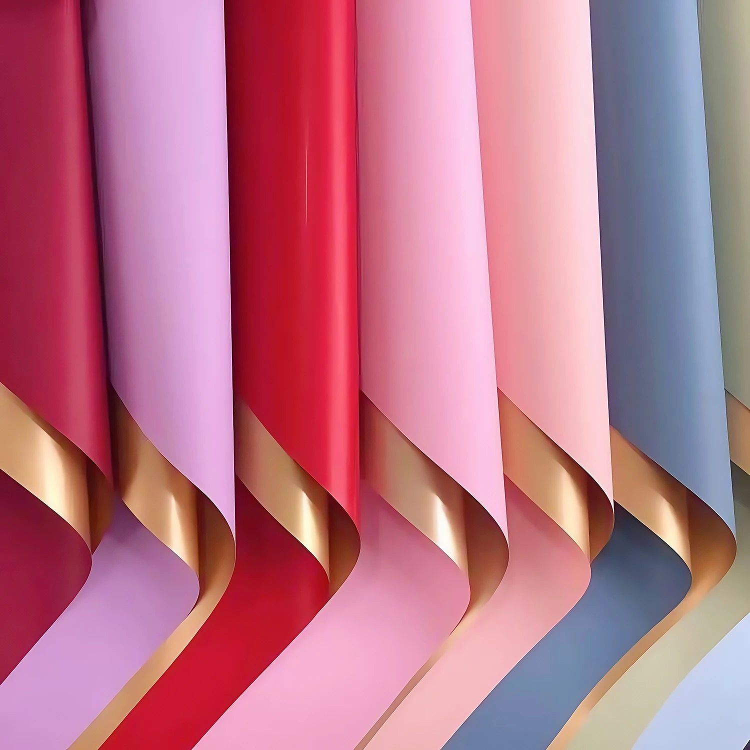 Waterproof Gold Plated Flower Wrapping Paper (20 pcs) | Premium Floral Gift Packaging