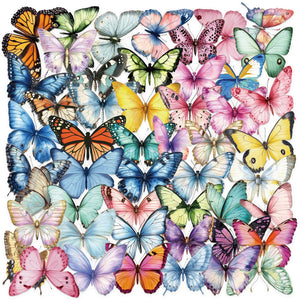 Transparent Butterfly Stickers–50pcs Waterproof Craft Decals