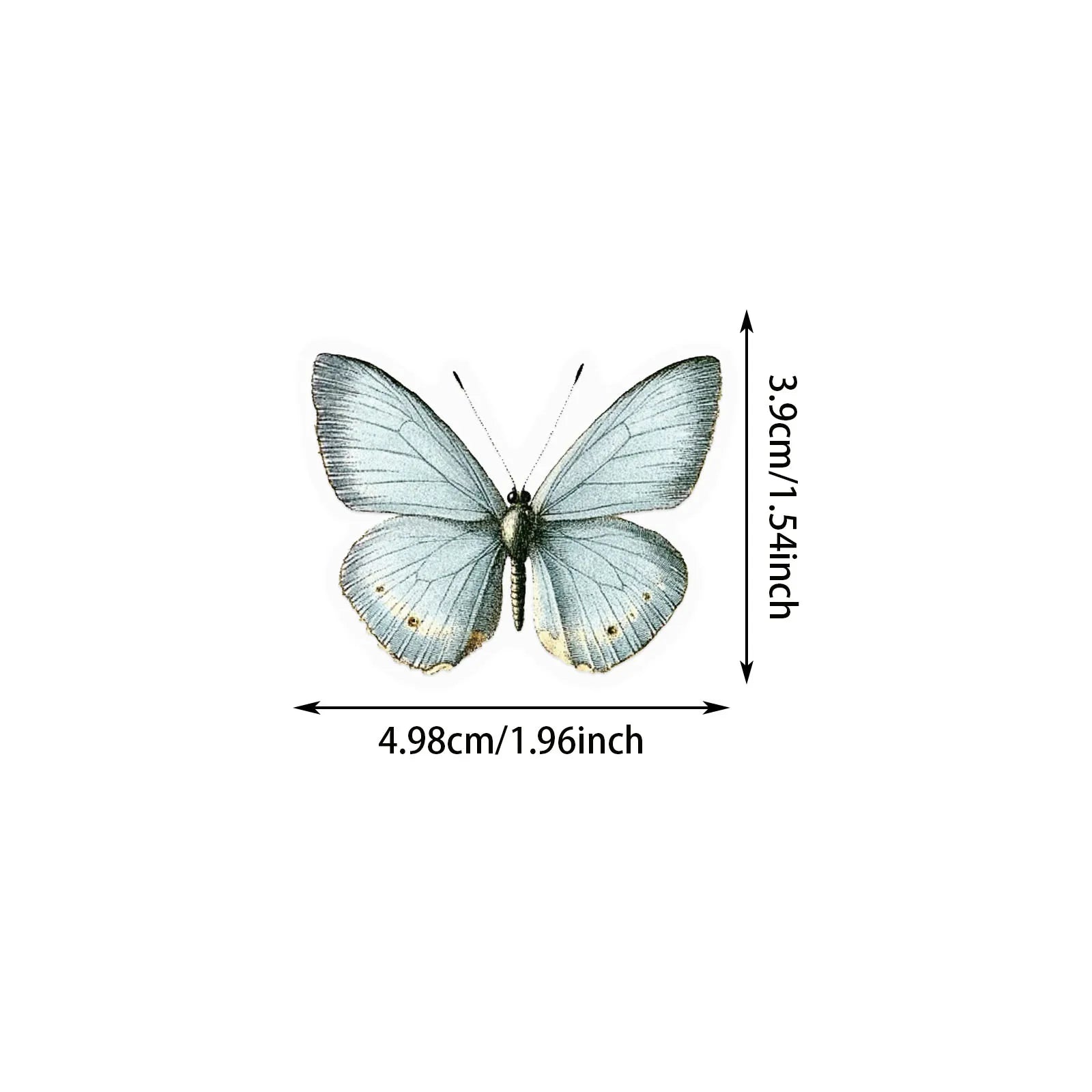 Transparent Butterfly Stickers–50pcs Waterproof Craft Decals