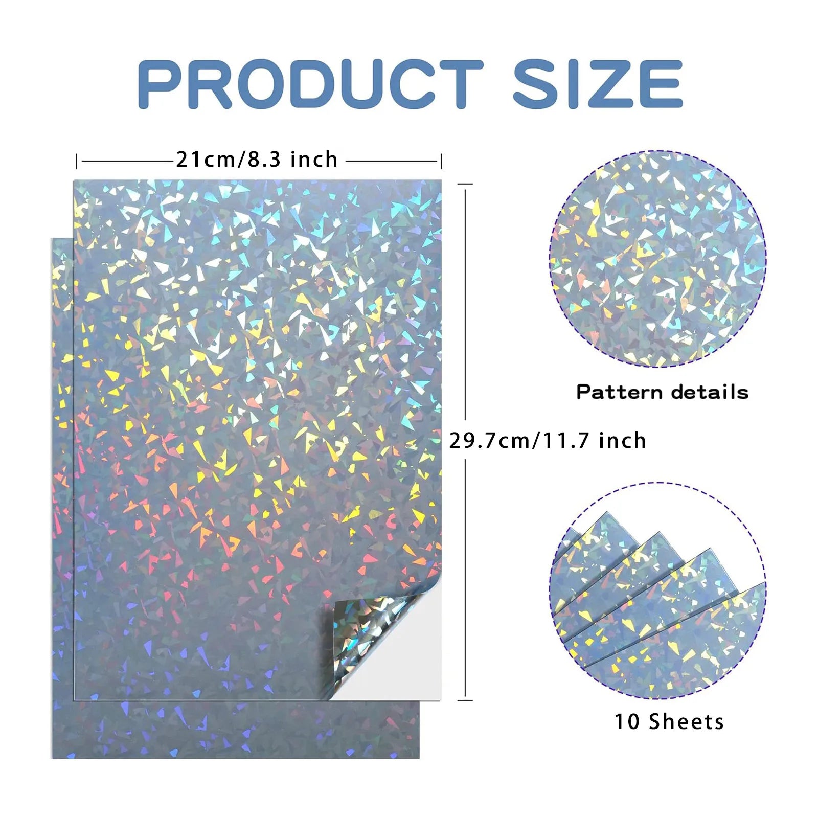 Diamond Glitter Printable Vinyl Sticker Paper – 10 Sheets A4