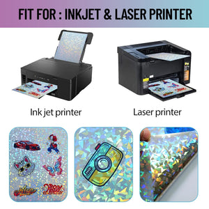 Diamond Glitter Printable Vinyl Sticker Paper – 10 Sheets A4
