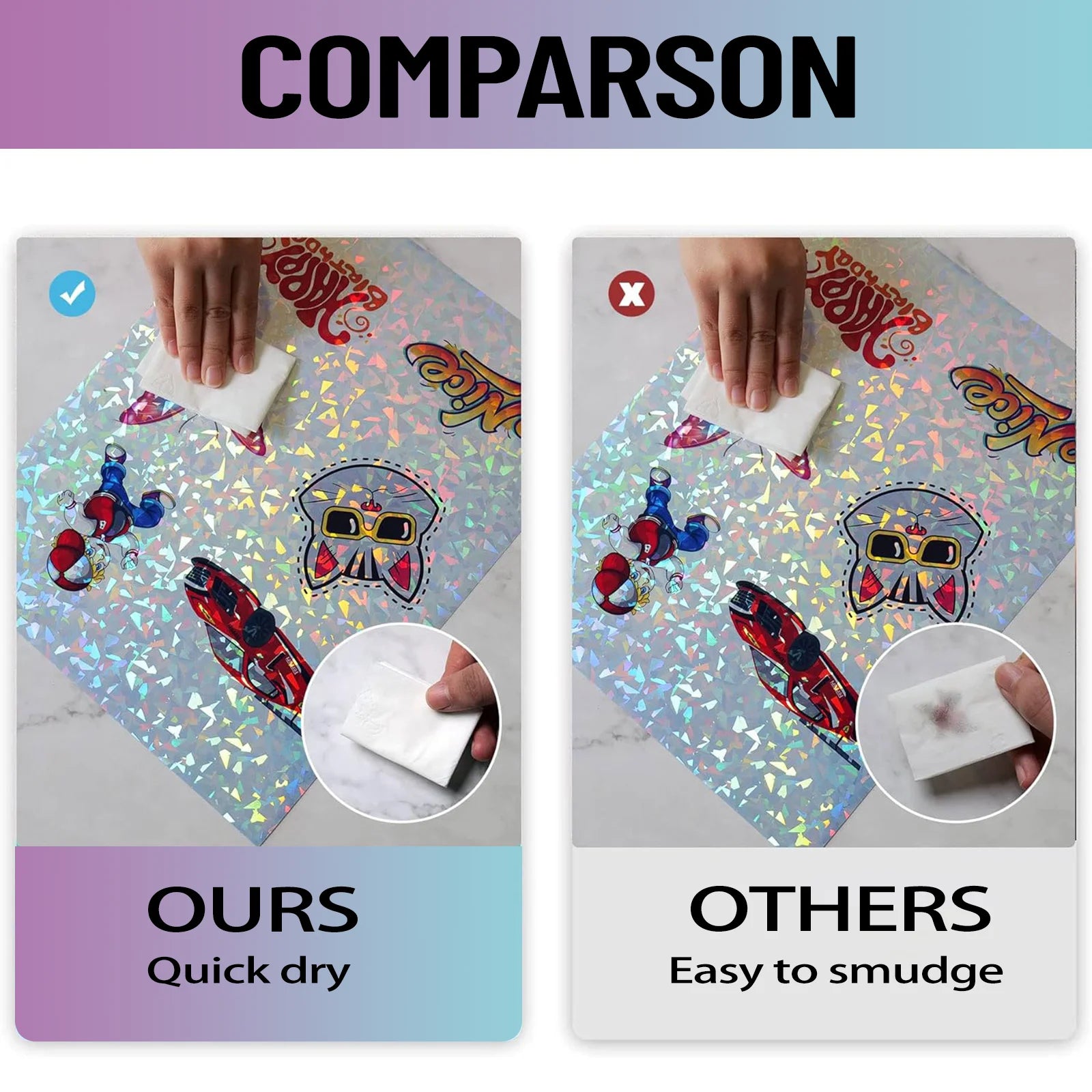 Diamond Glitter Printable Vinyl Sticker Paper – 10 Sheets A4