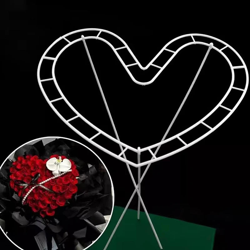 Love Heart Flower Arrangement Holder – 9pcs DIY Bouquet Tool