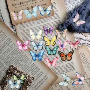 Transparent Butterfly Stickers–50pcs Waterproof Craft Decals