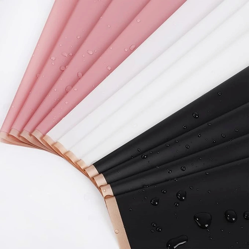 White Gilt-Edged Flower Wrapping Paper (20 pcs) | Premium Floral Gift Packaging