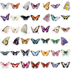 Colorful Butterfly Stickers – 50pcs Waterproof DIY Decals
